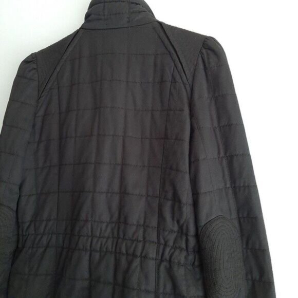 WILFRED Aritzia Marquis Classic Quilted Long Jacket Parka Black Sz 4 - Picture 10 of 14